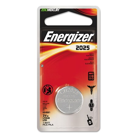 Energizer 2025 Lithium Coin Battery, 3 V ECR2025BP